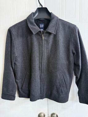 GAP kids Dark Charcoal Zip-Up Collared Sweater Jacket